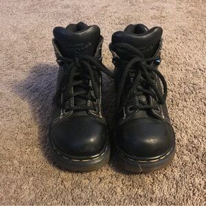 Vintage Dr. Martens Black Leather Chunky Oxford Derby Boots US 5